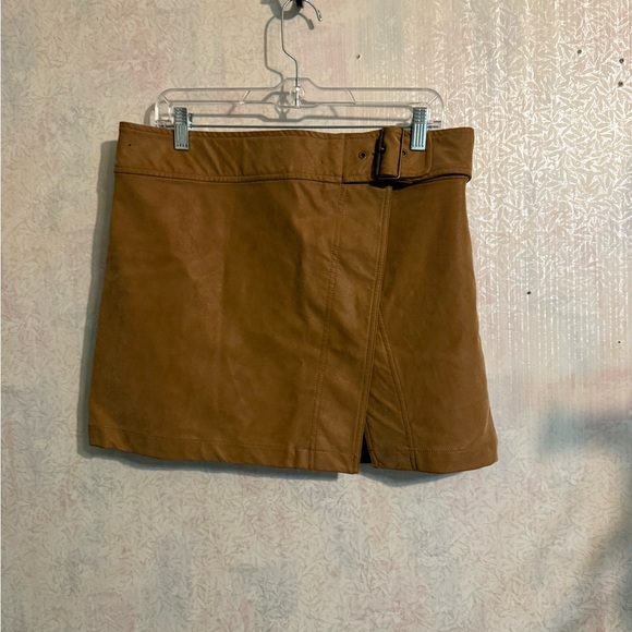 Free People Dresses & Skirts - Free People Boho Western Streetwear Ari Wrapped Camel Mini Skirt, Sz 12